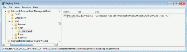 Registry editor showing the key that needs changed