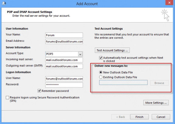 Select PST file