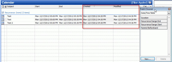 Created date in table view