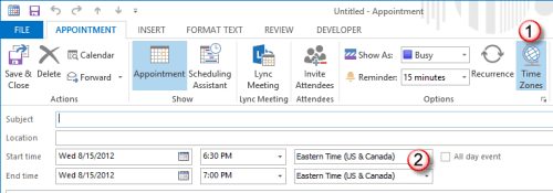 Time zone button