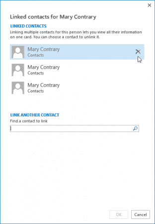 Unlink contacts